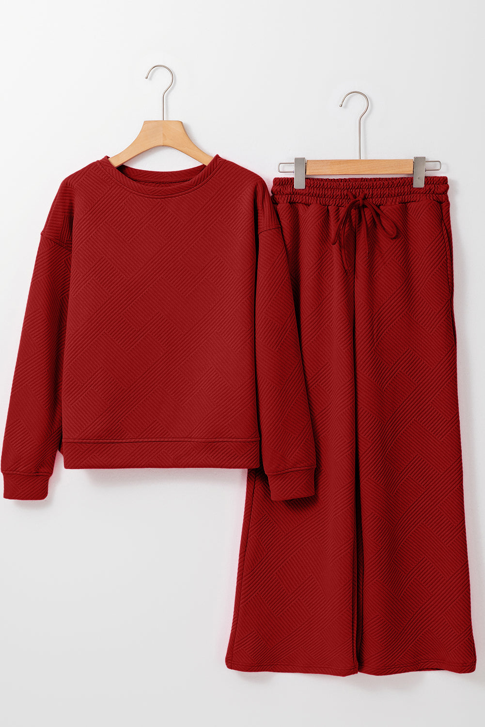 Rosalie Mae Textured Relaxed Pants Set