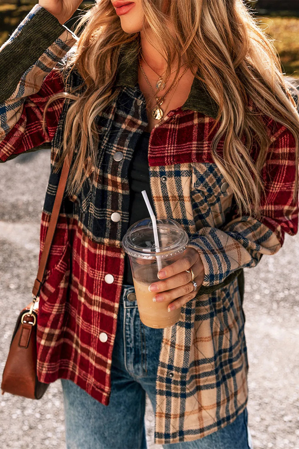 Hazel Blues® |  Plaid Button Up Long Sleeve Jacket