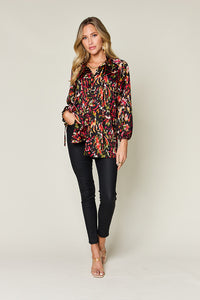 Hazel Blues® |  Double Take Printed Button Up Long Sleeve Shirt