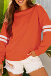 Hazel Blues® |  Evergreen Varsity Striped Detail Drop Shoulder Oversized Sweatshirt