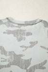 Hazel Blues® |  Multicolour Retro Camouflage Print Exposed Seam Patchwork Drop Shoulder Sweatshirt