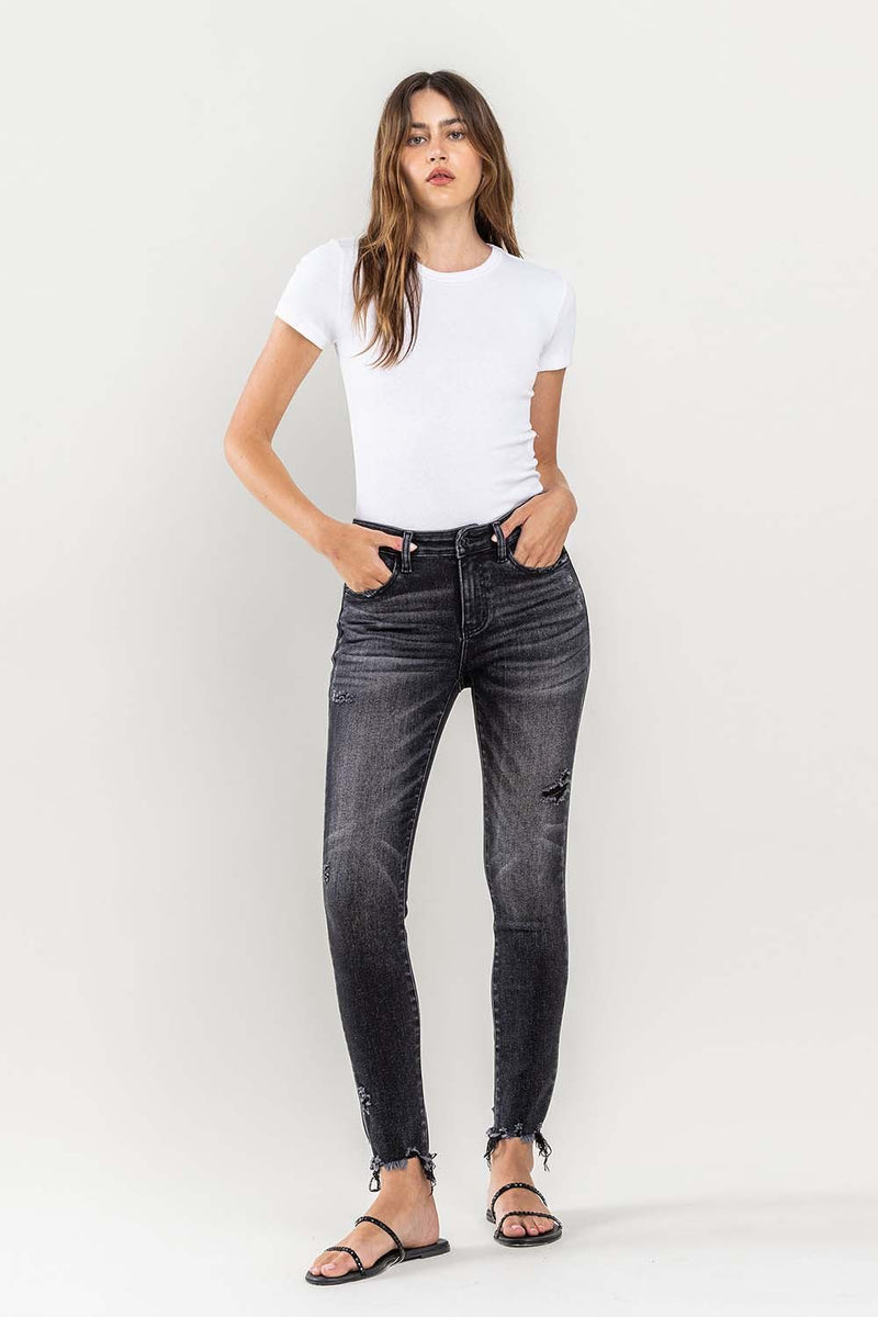 Hazel Blues® |  Lovervet Raw Hem Cropped Skinny Jeans