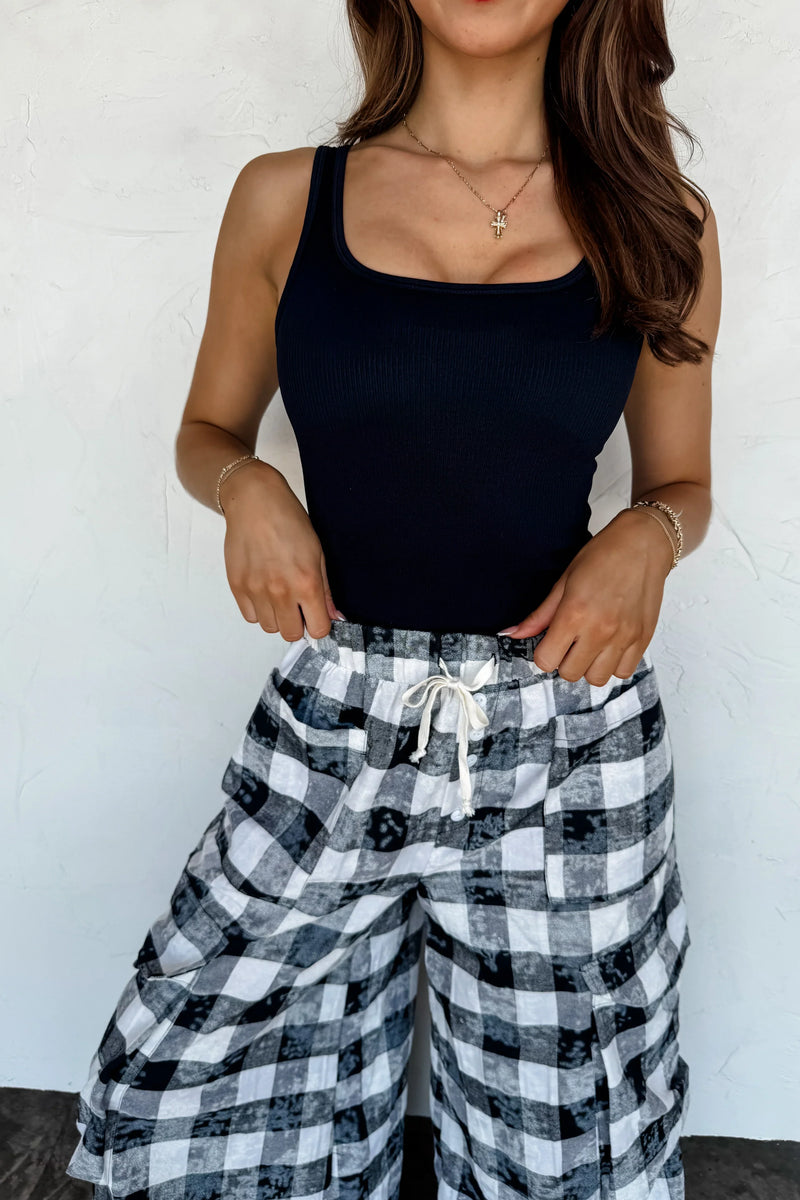 Hazel Blues® |  PREORDER: Plaid Behavior Wide Leg Pants