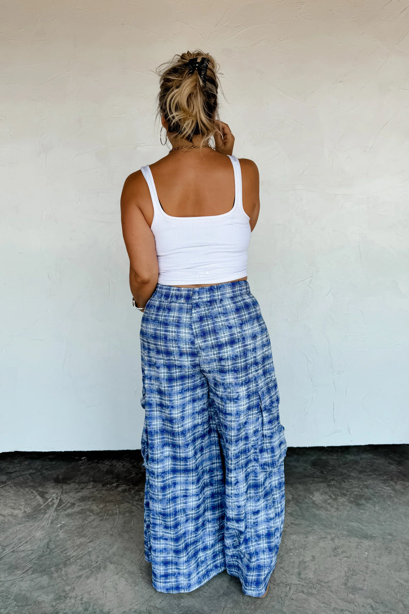 Hazel Blues® |  PREORDER: Plaid Behavior Wide Leg Pants