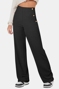 Hazel Blues® |  Decorative Button High Rise Pants