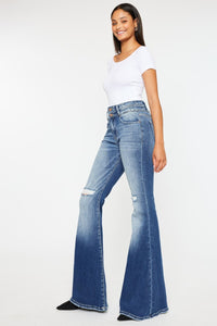 Hazel Blues® |  Kancan High Rise Wide Waistband Flare Jeans