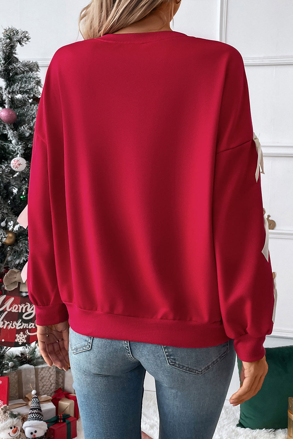 Nora Wren Red Bow Sweatshirt