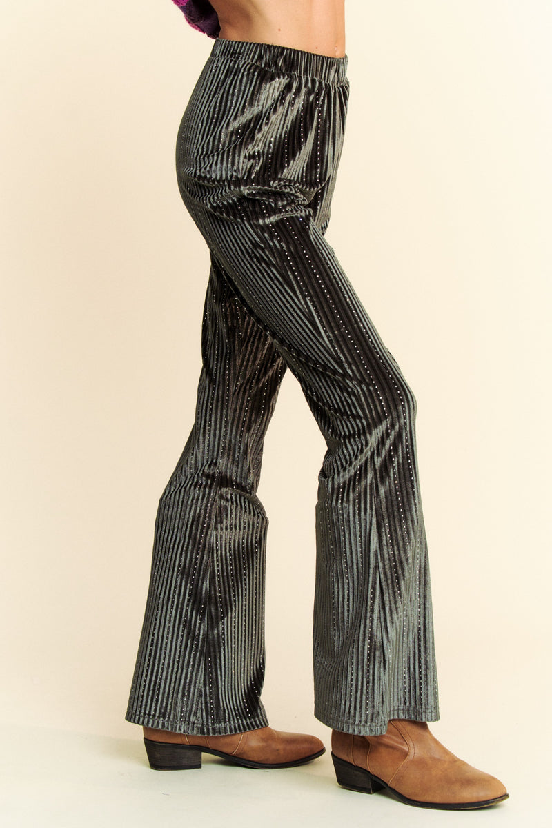 Hazel Blues® |  Davi & Dani Elastic Waist Knit Flare Pants