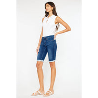 Hazel Blues® |  Kan Can Stone Wash Bermuda Shorts: Medium