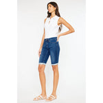 Hazel Blues® |  Kan Can Stone Wash Bermuda Shorts: Medium