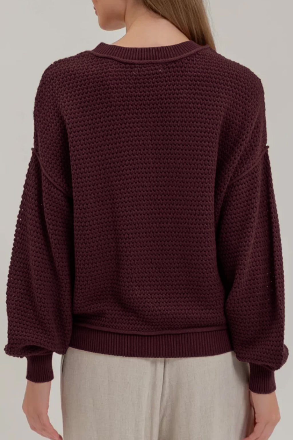 Caroline Mae Brown Checkered Sweater