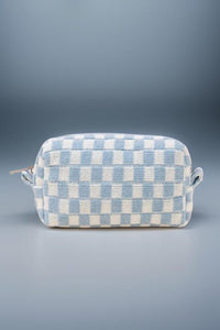 Hazel Blues® |  Zenana Checkered Pattern Knitted Cosmetic Pouch