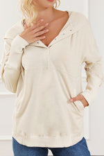Hazel Blues® |  Quarter Snap Long Sleeve Hoodie