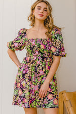 Hazel Blues® |  ODDI Floral Tie-Back Mini Dress