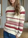 Hazel Blues® |  Geometric Round Neck Long Sleeve Sweater