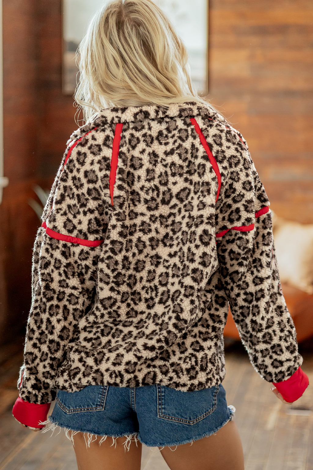 Audrey June Brown Leopard Zip-Up Sweatshirt