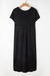 Hazel Blues® |  Slit Round Neck Short Sleeve Maxi Dress
