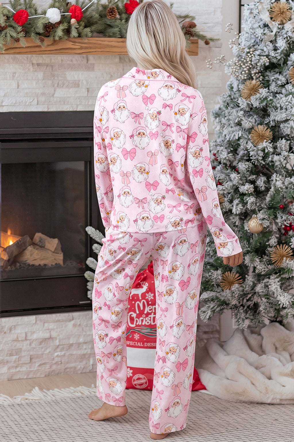 Fiona Kate Pink Christmas Santa Lounge Set