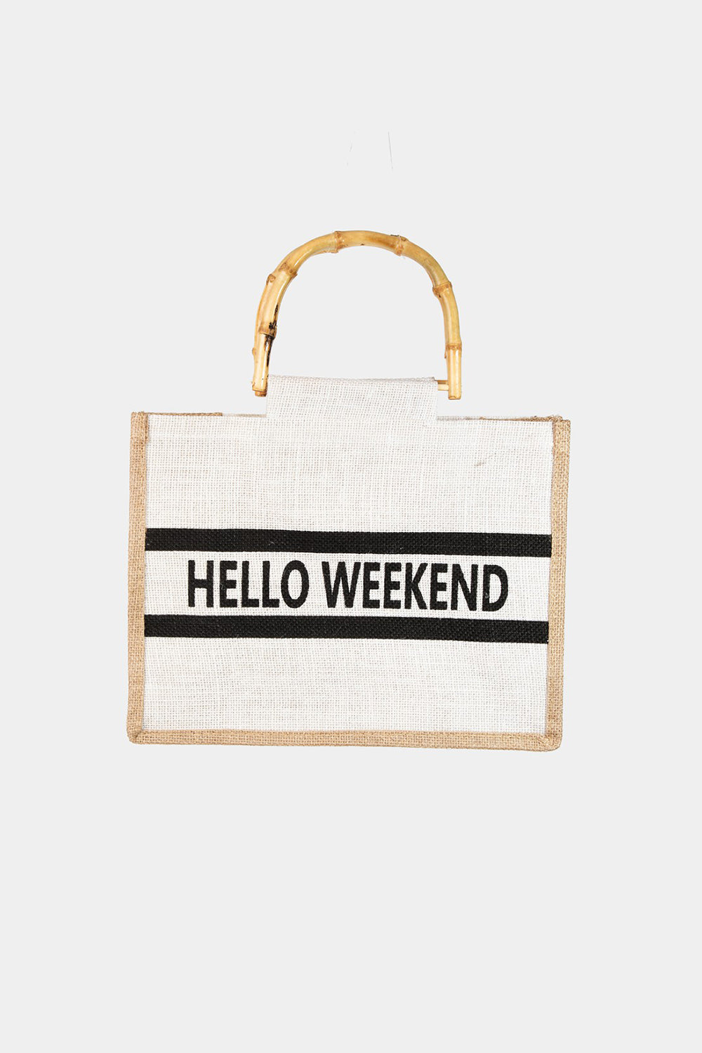Hazel Blues® |  Fame Bamboo Handle Hello Weekend Tote Bag