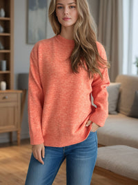 Hazel Blues® |  Round Neck Drop Shoulder Long Sleeve Sweater