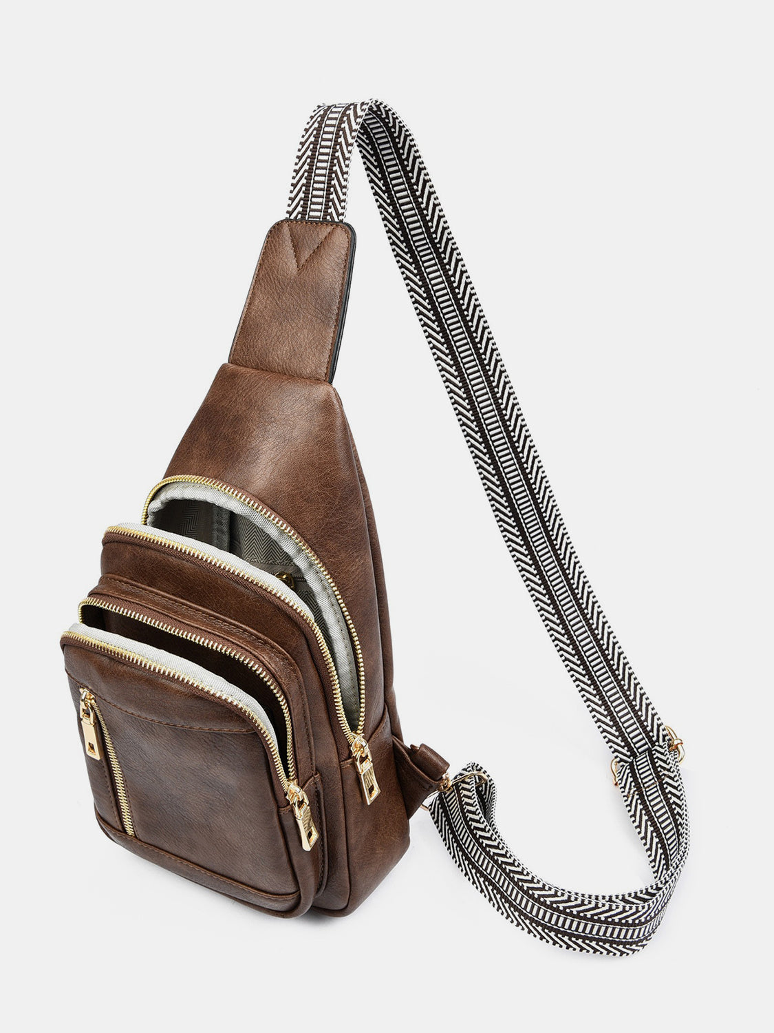 Hazel Blues® |  PU Leather Adjustable Strap Crossbody Bag