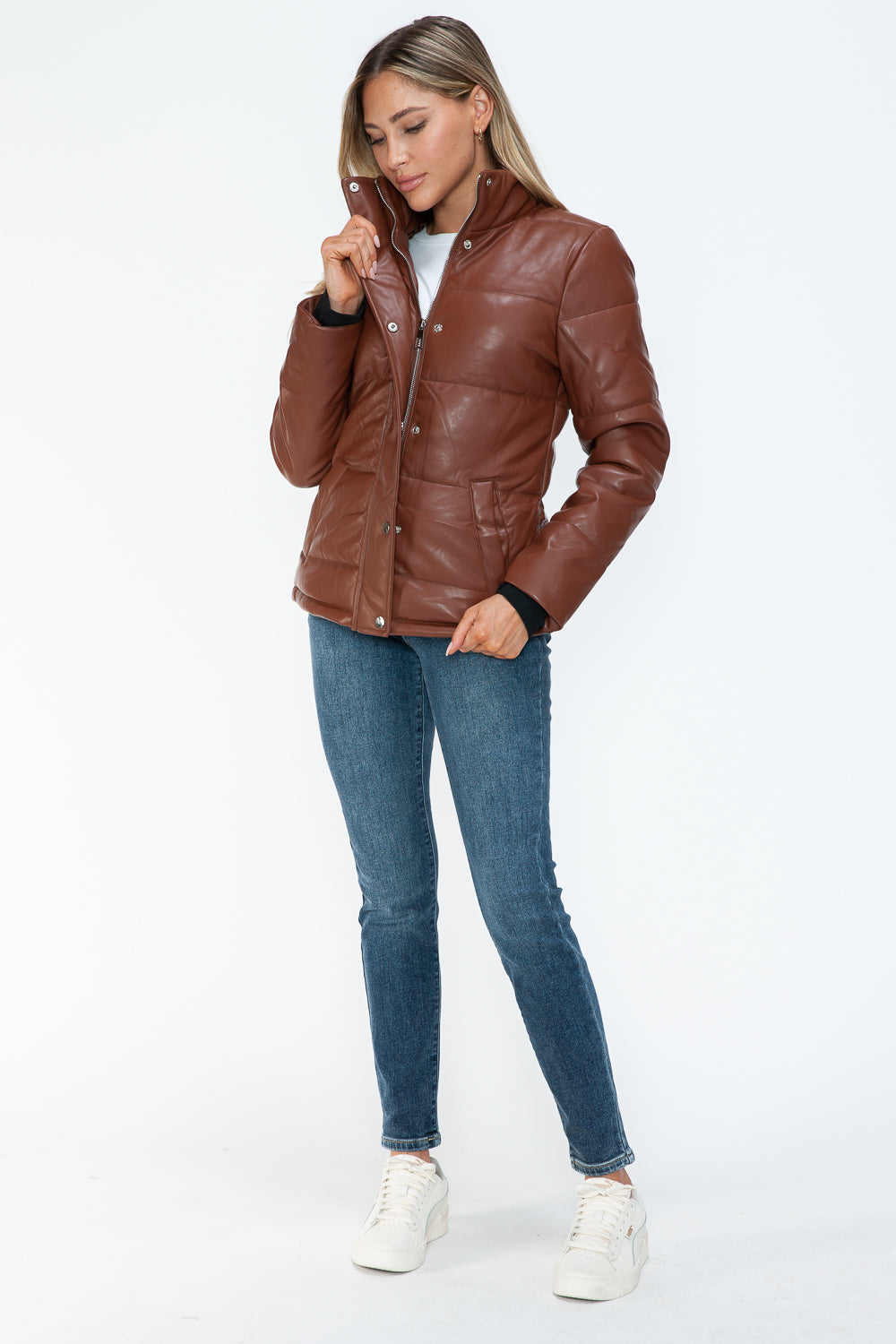 Hazel Blues® |  YMI Pocketed Zip Up Turtleneck Puffer Jacket