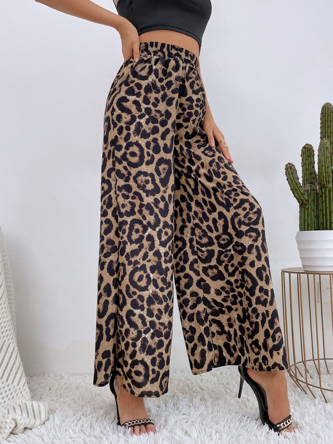 Hazel Blues® |  Printed Elastic Waist Wide Leg Pants