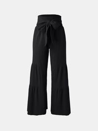 Hazel Blues® |  Tied Ruched Wide Leg Pants