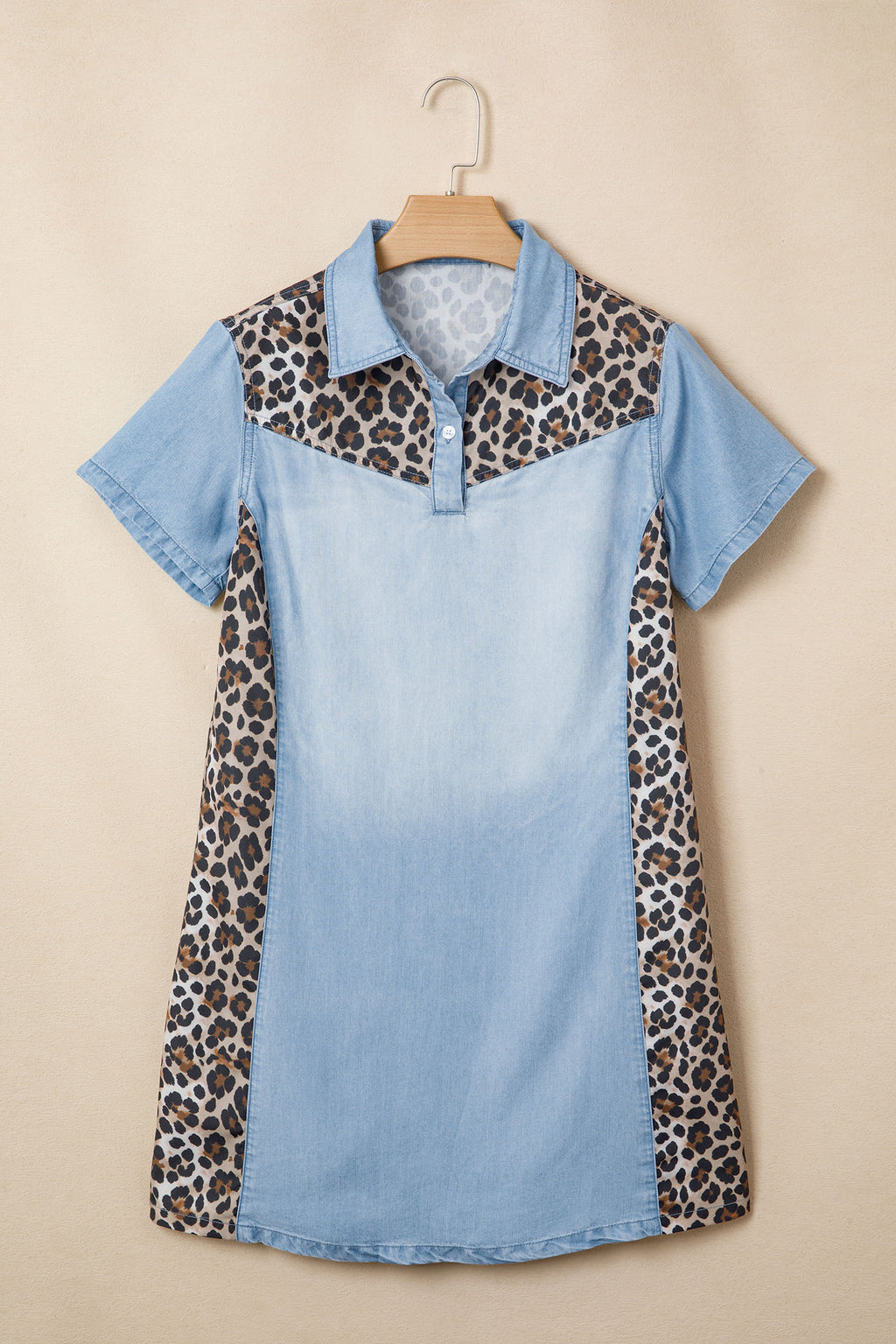 Spot On Mini Dress | Leopard Denim Mini Dress