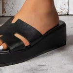 Hazel Blues® |  Open Toe Wedge Sandals
