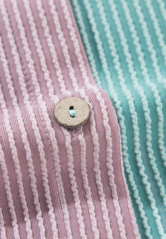 Hazel Blues® |  Color Block Corded Button Up Shacket