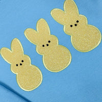 Hazel Blues® |  Embroidered Glitter Sweatshirt in Yellow Bunnies