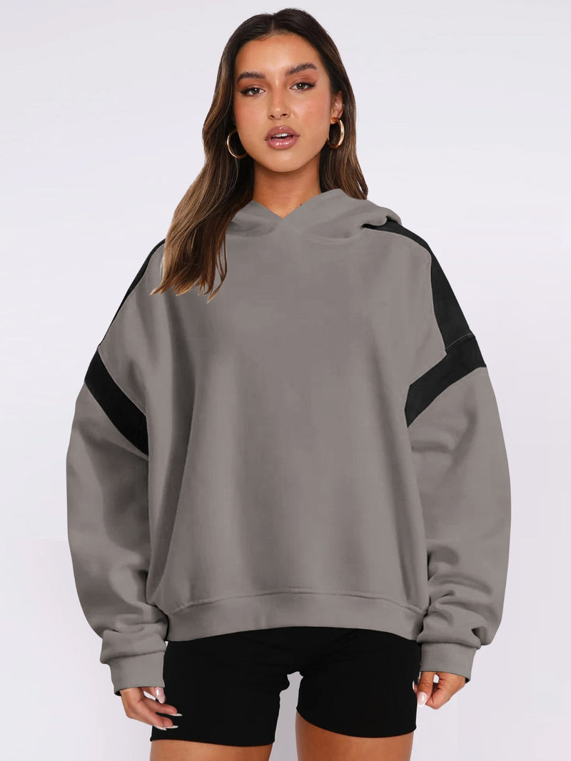 Hazel Blues® |  Contrast Dropped Shoulder Long Sleeve Hoodie