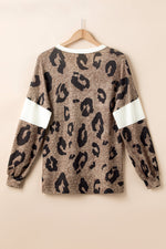 Hazel Blues® |  Leopard V-Neck Long Sleeve Blouse