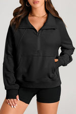 Hazel Blues® |  Half Zip Long Sleeve Sweatshirt