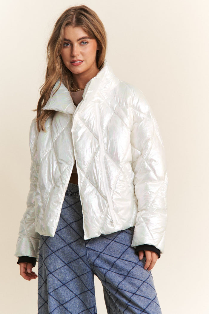 Hazel Blues® |  J.NNA Quilted Mock Neck Puffer Jacket