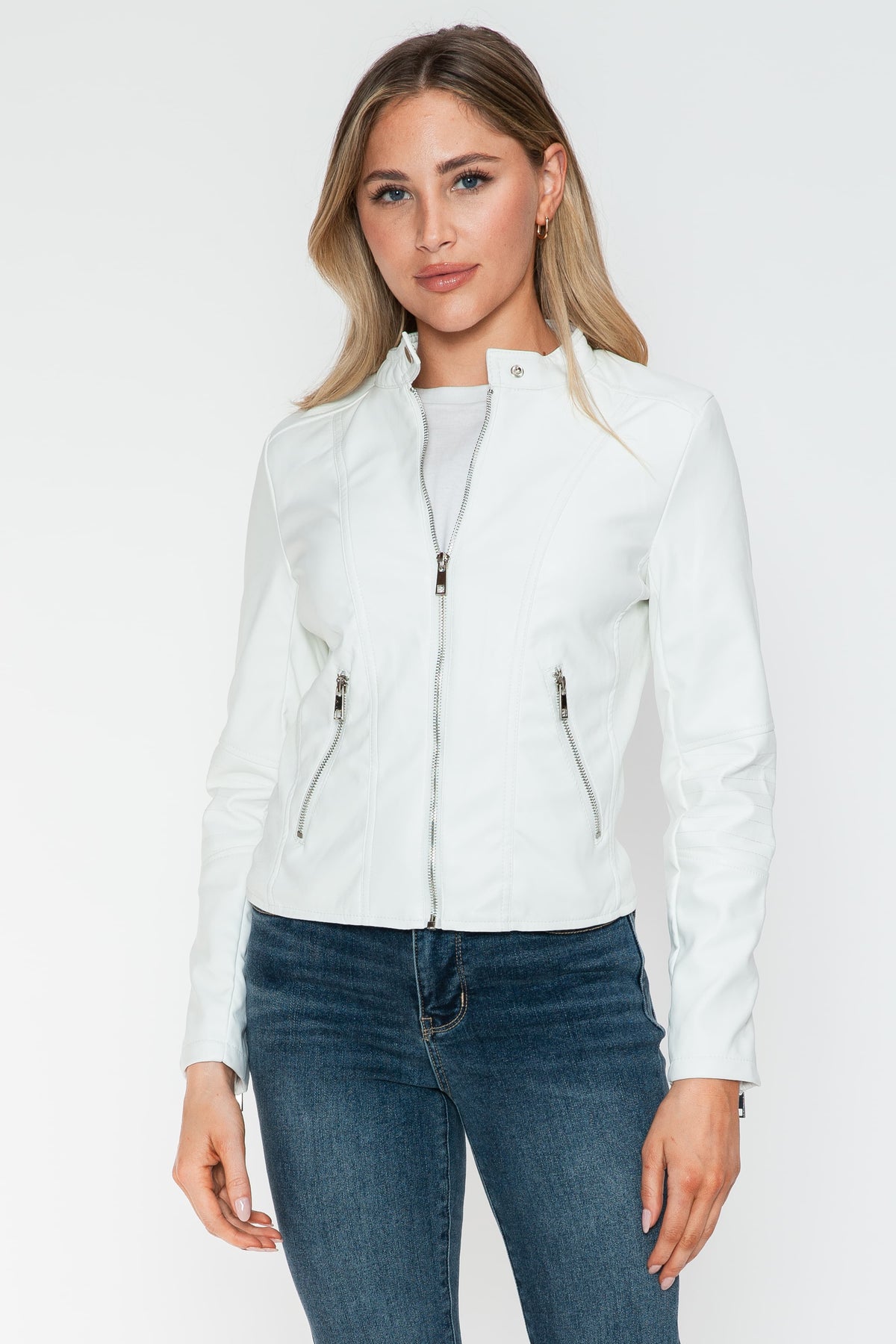 Hazel Blues® |  Snobbish PU Leather Zip Up Jacket with Pockets