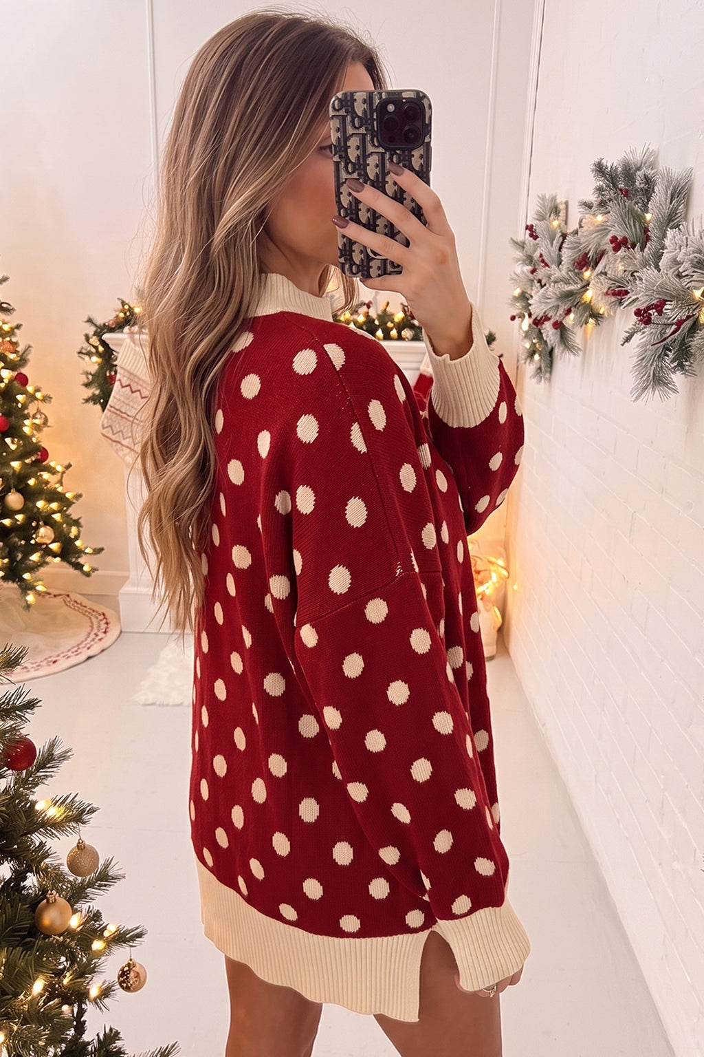 Dot & Dash Red Polka Dot Sweater