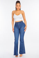 Hazel Blues® |  American Bazi High Waist Curvy Flare Jeans