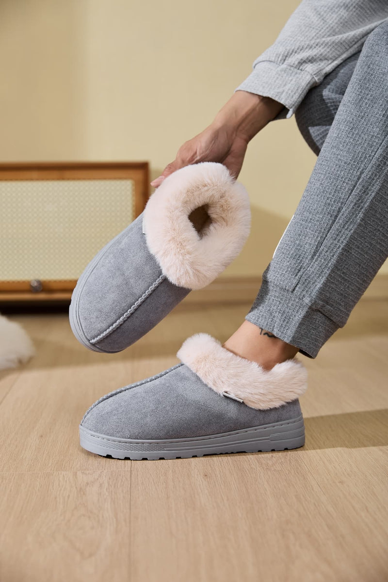 Hazel Blues® |  Faux Fur Round Toe Platform Slippers