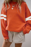 Hazel Blues® |  Evergreen Varsity Striped Detail Drop Shoulder Oversized Sweatshirt