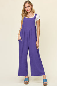 Hazel Blues® |  Double Take Texture Sleeveless Wide Leg Overall