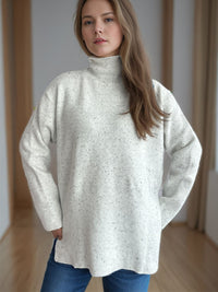 Hazel Blues® |  Side Slit Turtleneck Long Sleeve Sweater