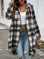 Hazel Blues® |  Plaid Zip Up Hooded Coat