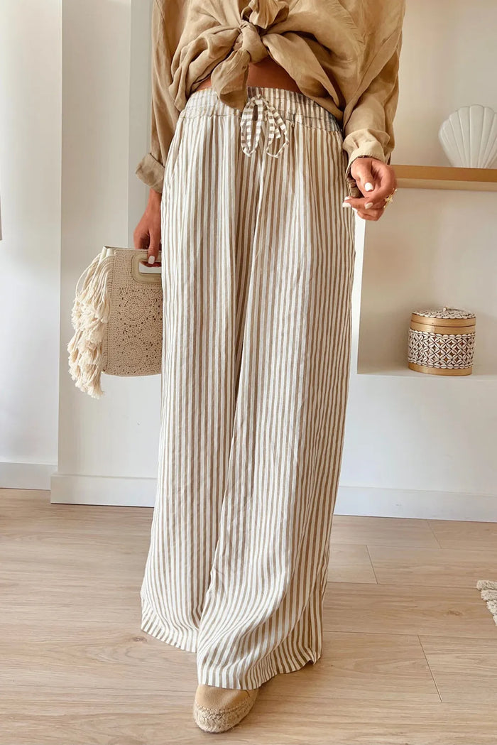 Hazel Blues® |  Pocketed Striped Wide Leg Pants