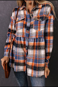 Hazel Blues® |  Plaid Collared Neck Long Sleeve Shirt