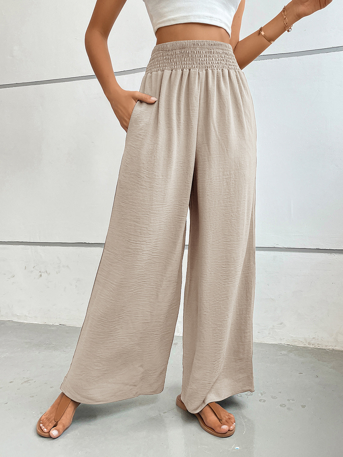 Hazel Blues® |  Perfee Wide Leg Pants with Pockets