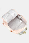 Hazel Blues® |  Himawari Contrast Waterproof Canvas Backpack Bag with Round Label