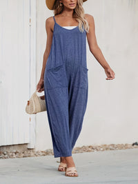 Hazel Blues® |  Pocketed V-Neck Spaghetti Strap Jumpsuit