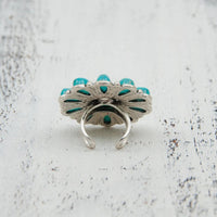 Hazel Blues® |  Artificial Turquoise Alloy Flower Ring